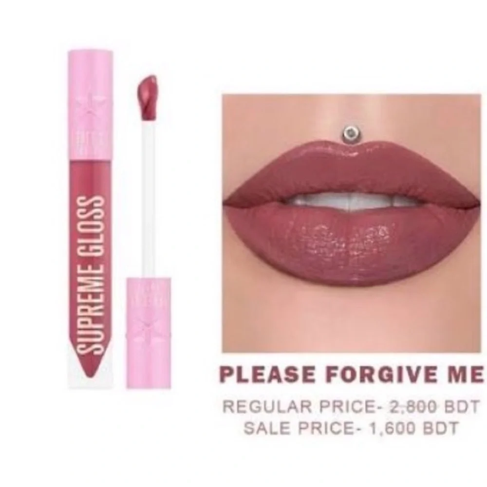 Jeffree Star PLEASE FORGIVE ME SUPREME GLOSS Lipstick in Deep Rose